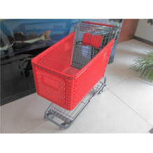 Rod Type Plastic Shopping Basket Trolley